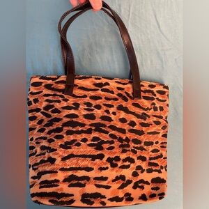 NEW Leopard Print Tote Bag 9 1/4” W x 8” H x 3 1/4” D